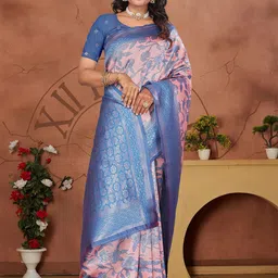 KALINI Woven Design Ethnic Motifs Zari Banarasi Saree-image-18