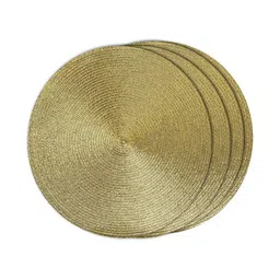 TIED RIBBONS 4-Pcs Yellow Round Table Placemats-41