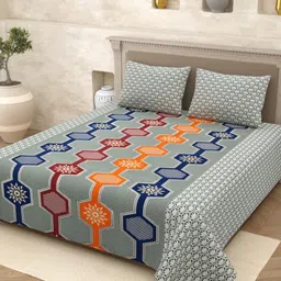 Homez Sparrow Elegant Selection 210 TC Pure Cotton Queen Bedsheet Set-2.20 m x 2.65 m-image-62
