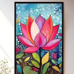 Art Street Pink & Blue Floral Canvas Wall Art-picture-13