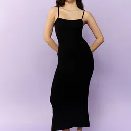 Outzidr Women Shoulder Strap Bodycon Midi Dress-picture-27