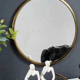 THE ARTMENT Goldtoned Round Wall Mirror-11