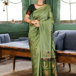 KIMISHA Woven Design Silk Blend Banarasi Saree-picture-52
