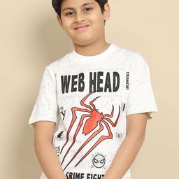 Kids Ville Boys Spider-Man Graphic Printed Round Neck Cotton T-shirt-image-67