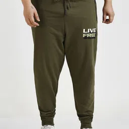 Sizeupp Men Plus Size Printed Cotton Joggers-8