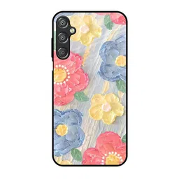QRIOH Floral Printed Sleek & Lightweight Silicone Samsung Galaxy M15 5G Glass Back Case-picture-16