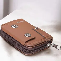 WATCHSTAR Men Zip Detail Leather Card Holder-36
