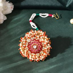 Silvermerc Designs Gold-Plated Pearls Studded Maang Tikka Head Jewellery-picture-29