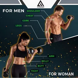 ADRENEX Set Of 2 Hexagon Fixed Weight Dumbbells - 5 kg Each image 5