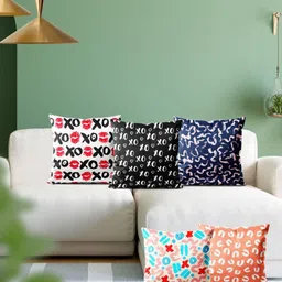 ArtzFolio Multicoloured Set of 5 Velvet Square Cushion Covers-image-97