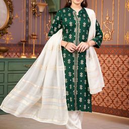 BAESD Girls Printed Regular Kurta with Trousers & With Dupatta-picture-8