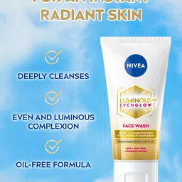 Nivea Luminous Even Glow Combo - Day 10ml + Night Cream 40ml + Serum 10ml + Face Wash 50ml image 2