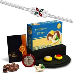 DeoDap Unisex Rakhi Gift Set with Silver Coin, Chocolates & Greeting Card-51