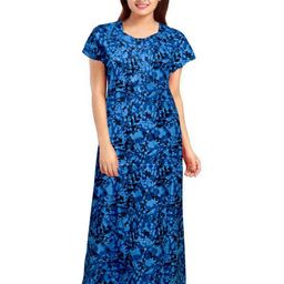 AAKARSHANA CREATION Blue Pure Cotton Maxi Printed Nightdress-image-73