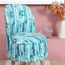 Shadowkart Turquoise Blue Printed Cylindrical Shaped Ottomans-24