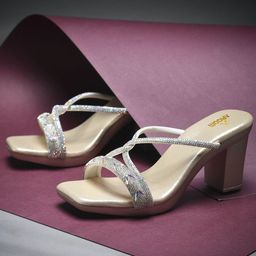 AROOM Women Embellished Block Heel Sandals-4
