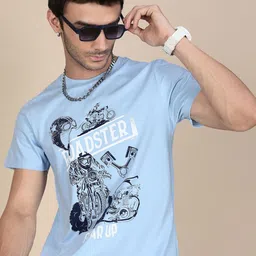 The Roadster Lifestyle Co Gear Up Biker Printed Pure Cotton T-Shirt-image-28