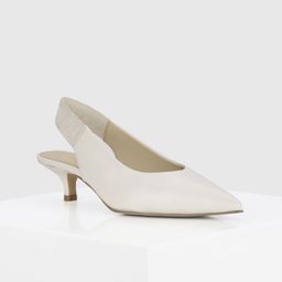 Oroh Women Leather Pointed Toe Kitten Pumps-42