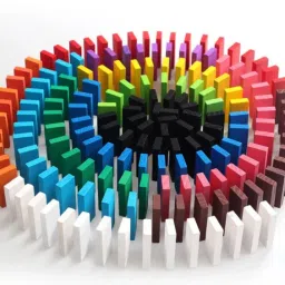 120 PCS Domino Bricks – Wooden Game Set Model Building Kit-6