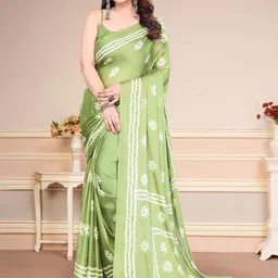 MAGNEITTA Batik Printed Pure Chiffon Block Print Saree-picture-13
