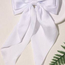 Rovlina Women White Satin Hair Bow Clip-picture-43
