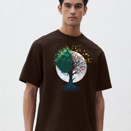 TOGS & TERRE Men Graphic Printed Round Neck Cotton Oversized T-shirt-picture-33