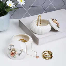 Myntra Elegant Homes White Set of 2 Regular Jewellery Organiser Organisers-35