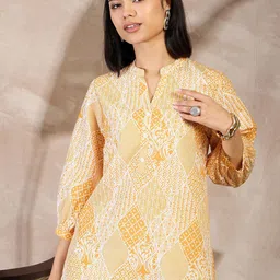 all about you Women Printed Mandarin Collar Puff Sleeves Top-picture-21