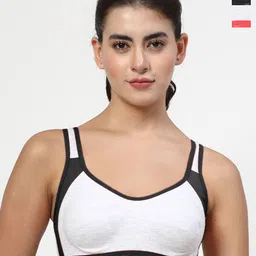 LILY Strops999 Colourblocked Full Coverage Seamless Non Padded Sports Bra-picture-8