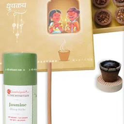 GaneshaSpeaks 95-Pcs Brown Wooden Dhoop Cup Dhoop Stick & Incense Sticks-image-46