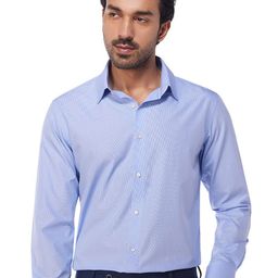 Bombay Shirt Company Men Comfort Slim Fit Textured Spread Collar Pure Cotton Formal Shirt-image-30