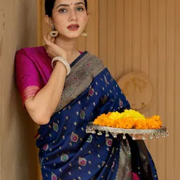 Subham Woven Design Zari Half and Half Banarasi Saree-42