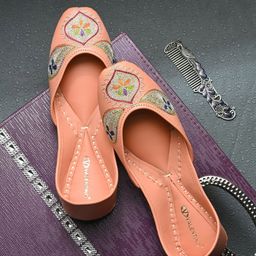 Valentino Women Woven Design Ethnic Mojaris With Embroidered-image-85