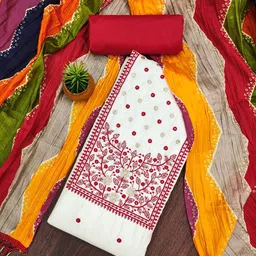 KALINI Floral Embroidered Unstitched Dress Material-image-39