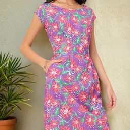 DressBerry Floral Frenzy Cinched Waist Floral Sheath Dress-image-12