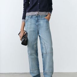 MANGO Women Pure Cotton Wide Leg Light Fade Jeans-image-95