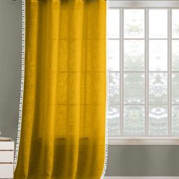 THE LINEN COMPANY Mustard & White Sheer Door Curtain-image-48