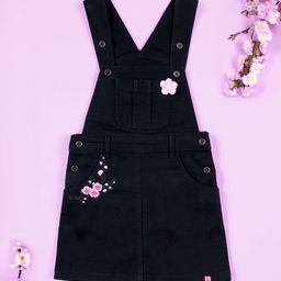 KiddoPanti Girls Floral Printed Dungaree-picture-37