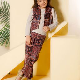 Peppermint Desert Rose Girls Long Sleeves Top With Trousers & Waistcoat-image-49