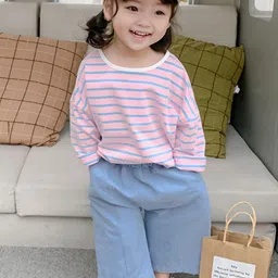 LULU & SKY Girls Striped Pockets T-shirt-picture-4