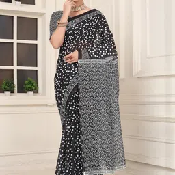 VS MALL Printed Linen Blend Sarees-42