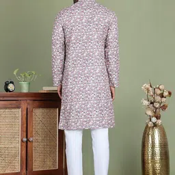 Jompers Men Printed Regular Sequinned Kurta with Pyjamas image 4