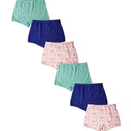 Red Rose Girls Pack Of 6 Floral Printed Mid-Rise Boy Shorts Briefs BABY-170-picture-33