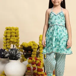 Cutiekins Boys Floral Printed Regular Kurta with Salwar-picture-1