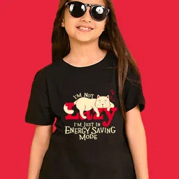 NUSYL Girls Graphic Printed Round Neck Oversized T-shirt-picture-38