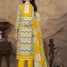 SAINOOR Printed Pure Cotton Semi-Stitched Dress Material-image-44