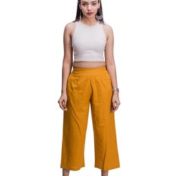 Vivika Women Solid Straight Cotton Palazzos-image-98