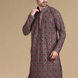 Sanwara Men Geometric Embroidered Sequinned Kurta-image-72