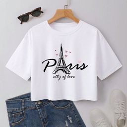 KATECLO Women Printed Applique T-shirt-image-8