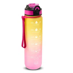 ADRENEX Yellow & Pink Single Plastic Colourblocked Water Bottle-picture-22